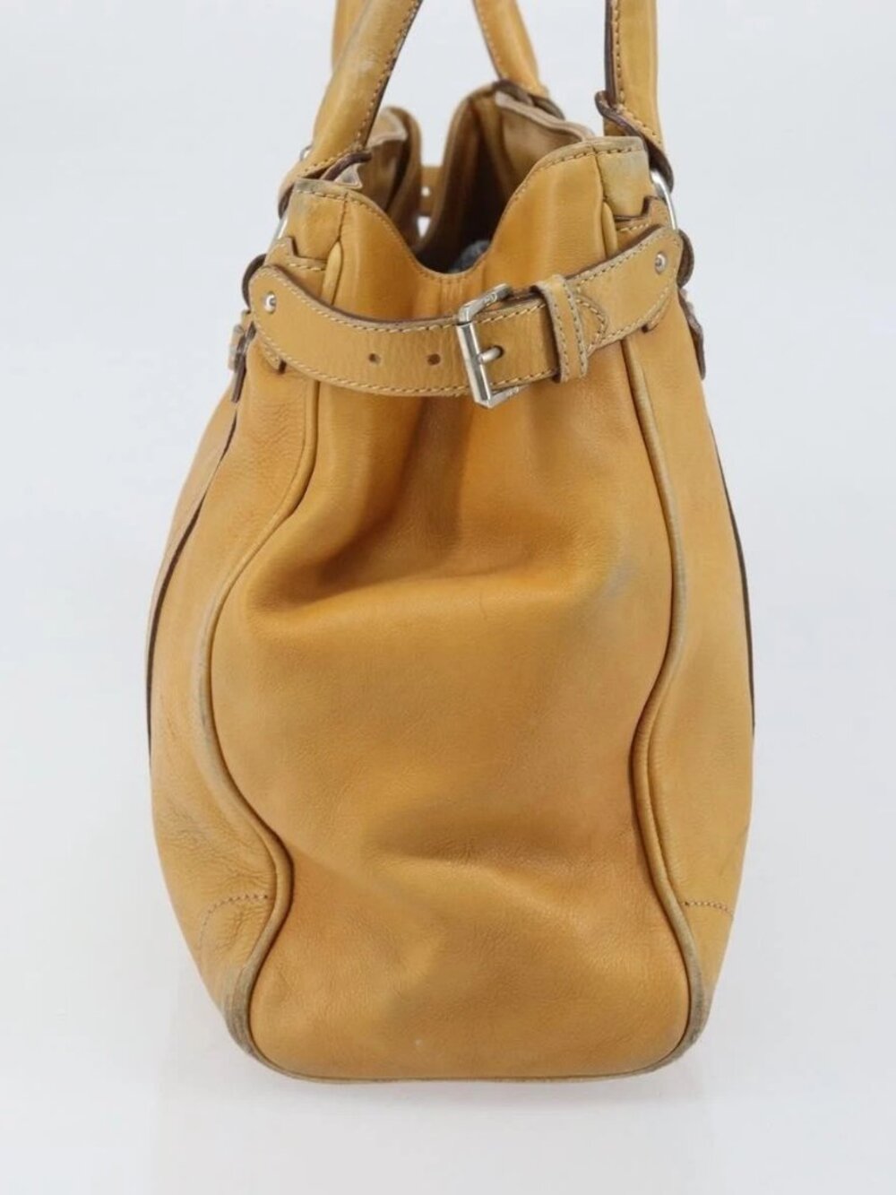 Christian Dior Hand Bag Leather Beige Silver Auth ep13147 - Picture 6 of 16